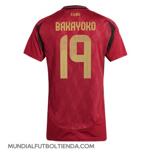 Camiseta Bélgica Johan Bakayoko #19 Primera Equipación Replica Eurocopa 2024 para mujer mangas cortas